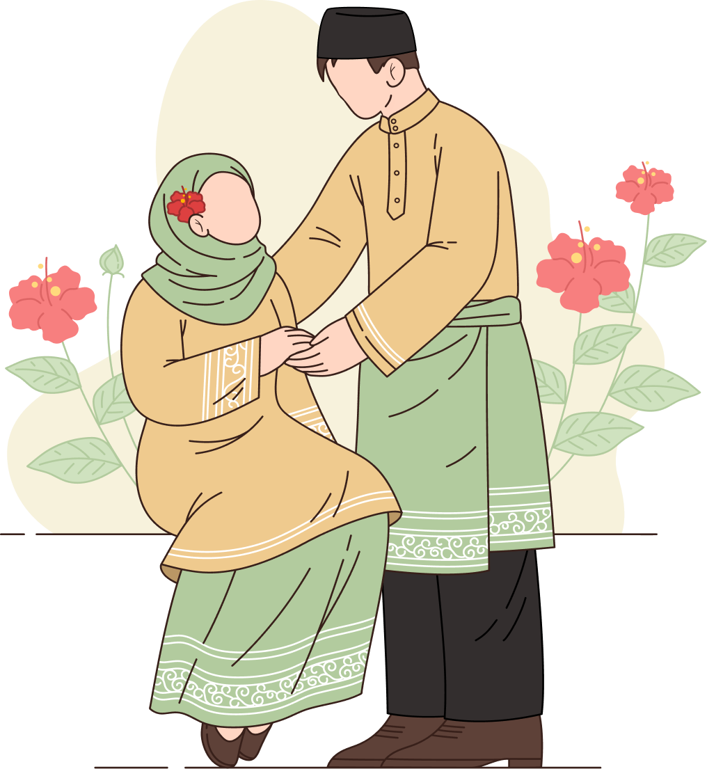 Muslim couple illustration